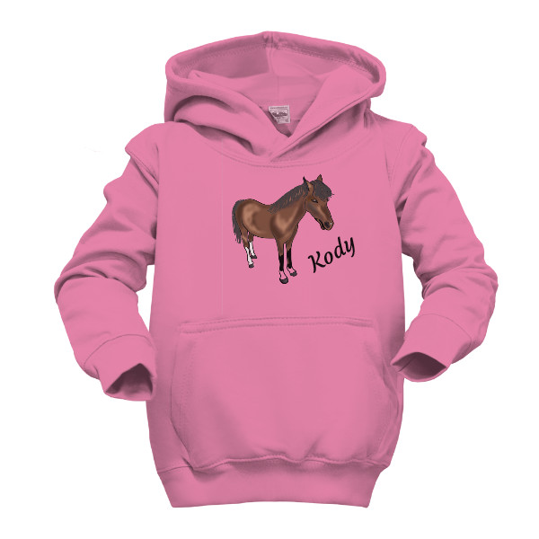 Dětská mikina s kapucí s potiskem Dětská mikina - Hnědý poník
