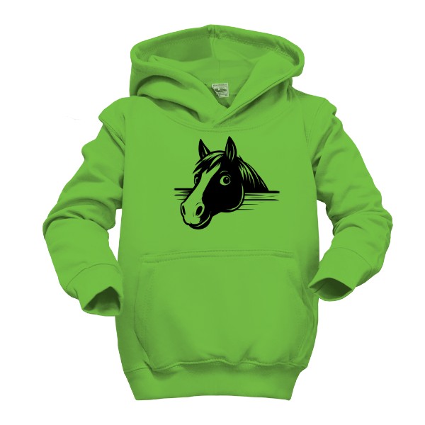 Dětská mikina s kapucí s potiskem Koňský pohled